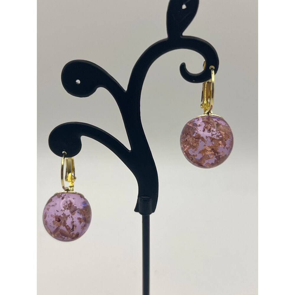 Purple Foil Earrings